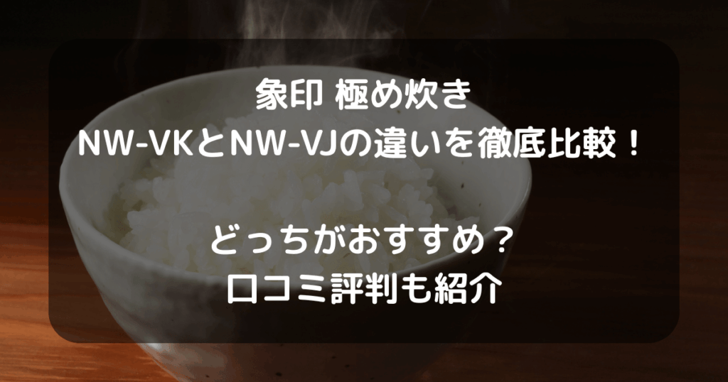象印 極め炊きNW-VKとNW-VJの違いを徹底比較のキャッチアイ画像